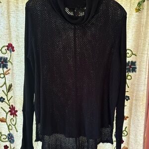 Me to We Black Mesh Top